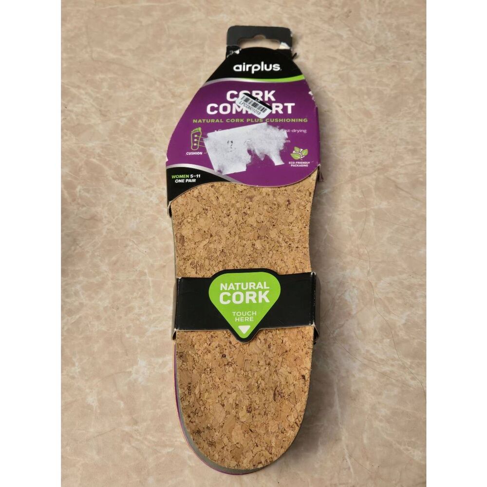 Airplus Cork Comfort Women's Size 5-11 One Pair Shoe Cushioning Insole